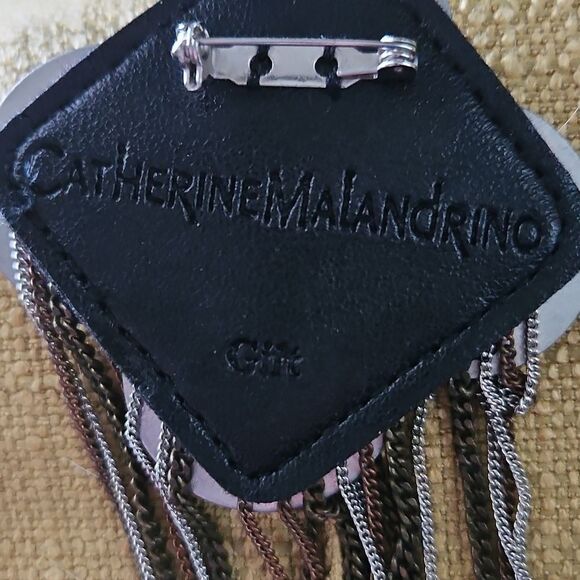 Catherine Malandrino Black and Silver Brooch - Picture 4 of 5